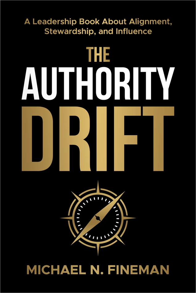 The Authority Drift, stacked in front of two forthcoming parables, The Man With the Wooden Mouth and Connect the Dots